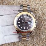 Copy Rolex Yacht-Master 2-Tone Gold Brown Dial Watch
